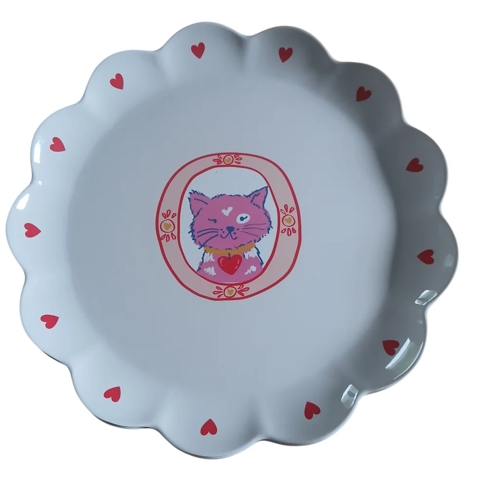 Set of 2 Target Pillowfort Plate Cat Design Bamboo & Melamine BPA Free 10.5
